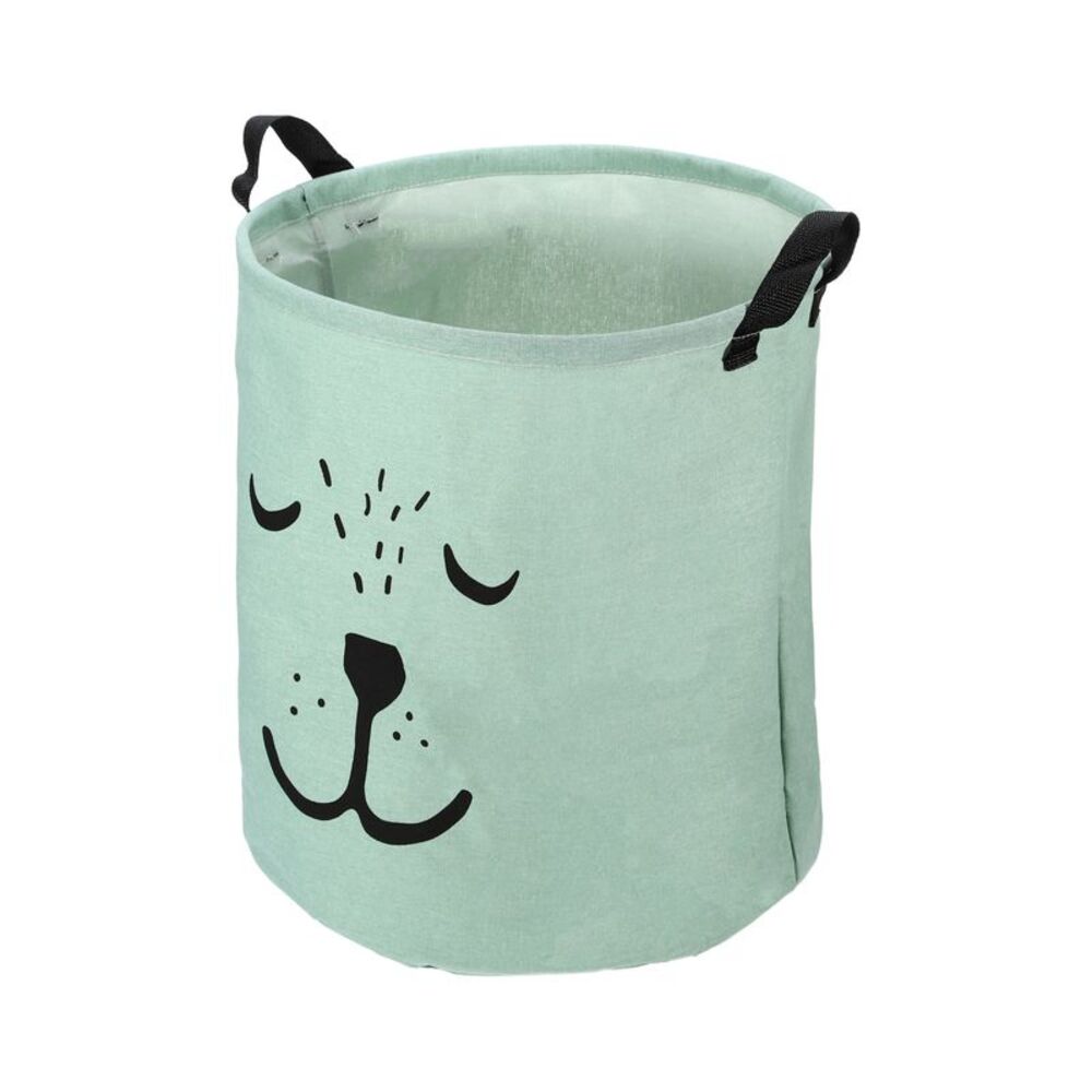 1 Pc 60L Foldable Cylindrical Laundry Basket for Laundry Room Green